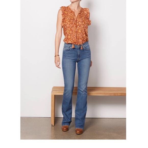 SUNDRY EVEREVE Sienna Flutter Sleeve Top Sz 3 L XL NEW $110 Boho Floral Flowy - Picture 1 of 9